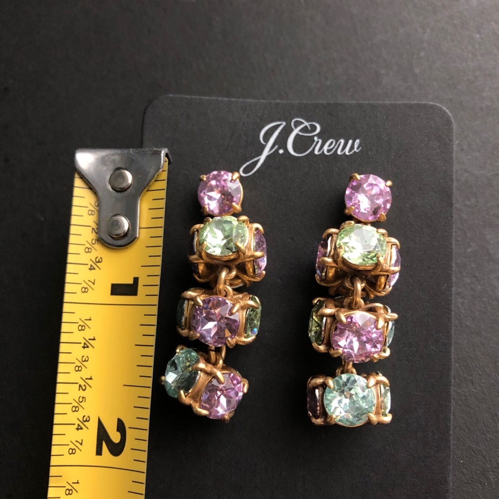 NWT J.Crew Twisted Crystal Drop Earrings - Picture 5 of 5